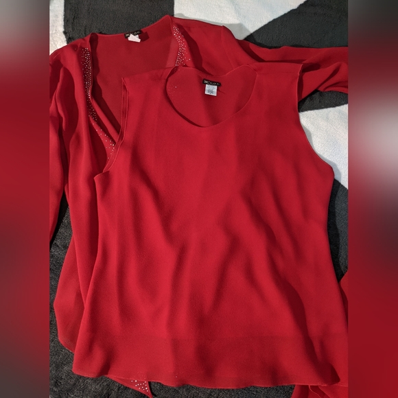 Red sheer skirt set - Picture 3 of 7